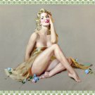 Decoration 16x20 Poster.Room art wall design. Pinup girl.Blue roses.8819