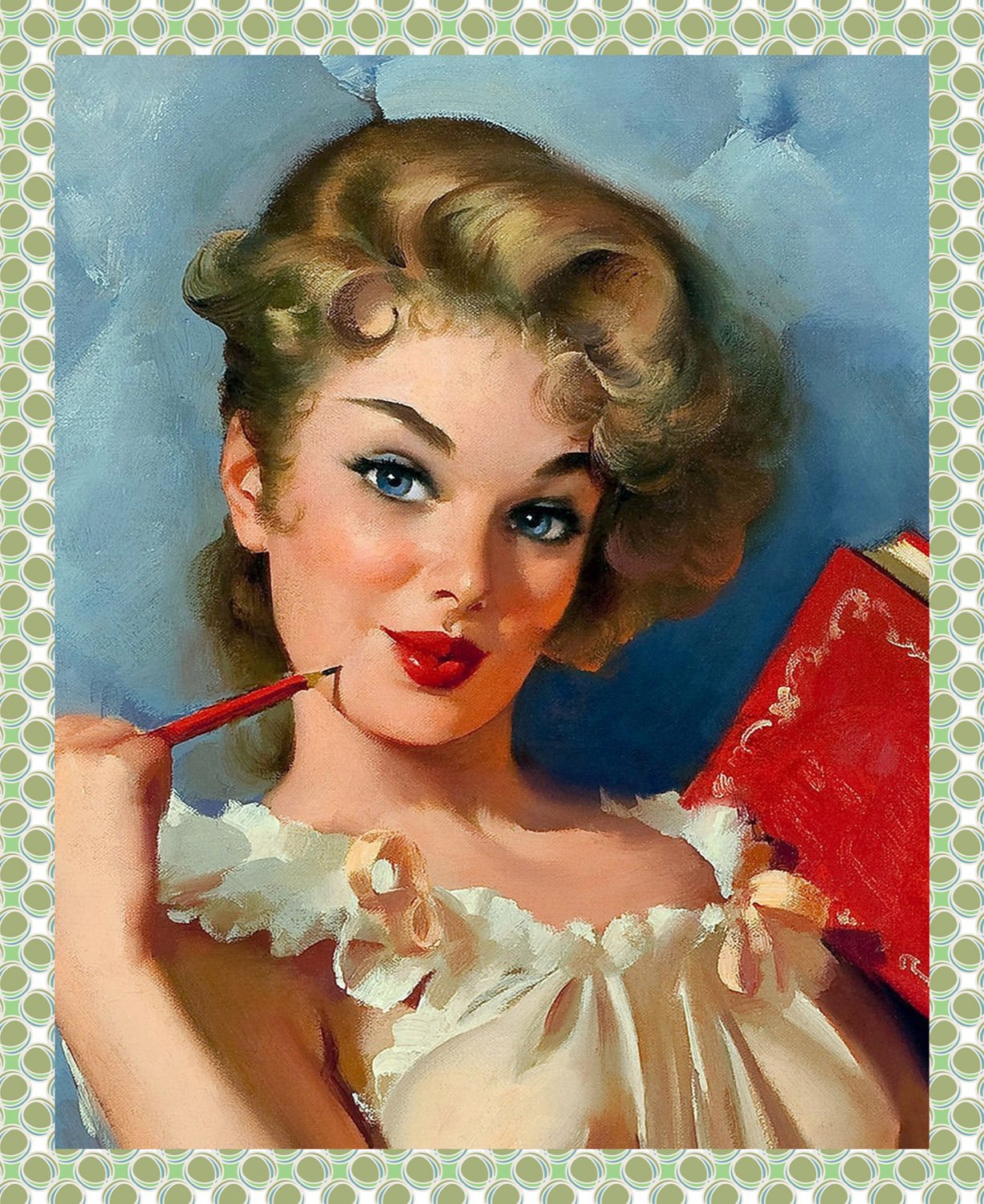 Decoration 16x20 Poster.Room art wall design. Pinup girl.Her red book.8825