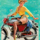 Decoration 16x20 Poster.Room art wall design. Pinup girl.Riding a bike.8839