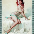 Decoration 16x20 Poster.Room art wall design. Pinup girl.Green negligee..8847