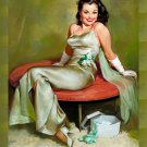 Decoration 16x20 Poster.Room art wall design. Pinup girl.Green dress.8893