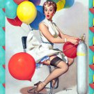 Decoration 16x20 Poster.Room art wall design. Pinup girl.Hellium balloon.8897
