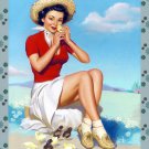 Decoration 16x20 Poster.Room art wall design. Pinup girl.Raising chicks.Farm.8904