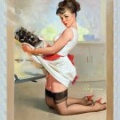 Decoration 16x20 Poster.Room art wall design. Pinup girl.Dinner out.8905