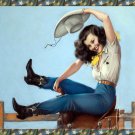 Decoration 16x20 Poster.Room art wall design. Pinup girl.Cowgirl with hat.8913