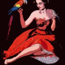 Decoration 16x20 Poster.Room art wall design. Pinup girl.Lady and parrot.8918