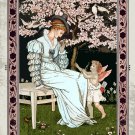 Decoration 16x20 Poster.Room art wall design.Lady and Cupid.Love God.9112