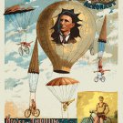 Decoration 16x20 Poster.Room art wall design.Circus parachute in bicycle.9216