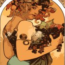 Decoration 16x20 Poster.Room art wall design.Mucha style.9387