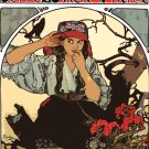 Decoration 16x20 Poster.Room art wall design.Mucha style.9392