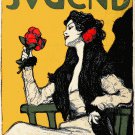 16x20 Poster decor.Room art wall design.Jugend Youth magazine Woman with red flower.9436 16x20 Poster decor.Room art wall design.Jugend Youth magazine Woman with red flower.9436