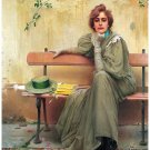 8137.Decoration Poster.Home Room wall art design.Vittorio Corcos.Sogni.Green hat
