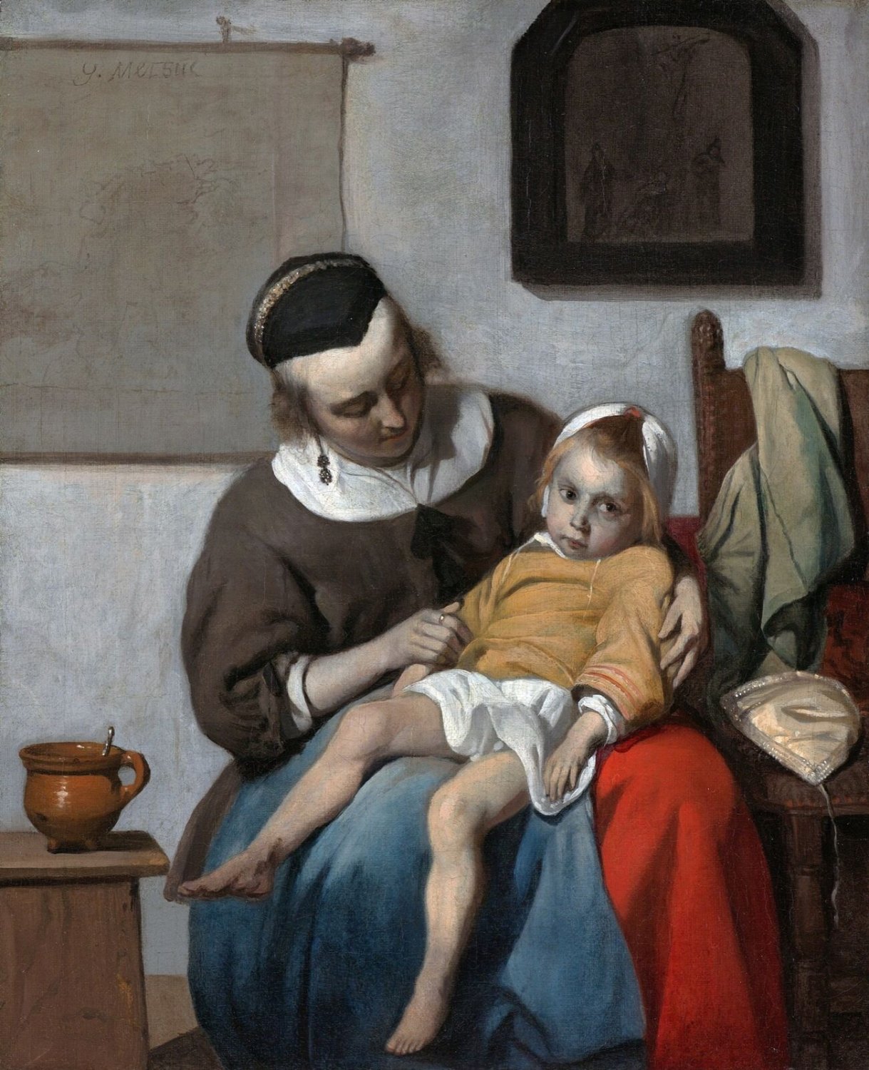 Decoration Poster.The sick child by Gabriel Metsu art painting.Wall decor.11326