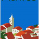 9666.Decoration Poster.Home interior.Room Wall art decor.Mexico travel.Red roofs