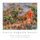 12405.Decoration Poster.Home wall art design Renoir painting.Woman in red.Garden