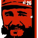 5245.con fidel el 26.close up of castro.POSTER.Cuban decor Home Office art