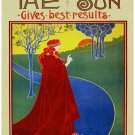 8154.Decoration Poster.Home Room wall art design print.Woman in red.Art Nouveau