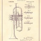 8241.Decoration Poster.Home Room wall.Art print design.Trumpet patent invention