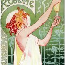 4746.Absinthe robette.woman in dress raising drink.POSTER.Decoration.Graphic Art