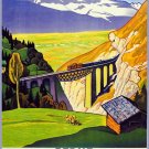 Decor POSTER.Home room bedroom.Interior design.L_tschberg train.Railroad.7066