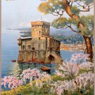 Decorative POSTER.Home room Interior art design.Rapallo.Italy.Travel view.7130