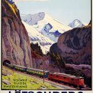Decoration Poster.Home room art.Interior design.L_tschberg Tunnel train.7151