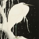 12206.Decoration POSTER.Room interior wall decor.Nature illustration.B&W Heron