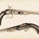 Decor Poster.Home room art.Interior design.Pistols engraved.Vintage guns.7301