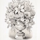 9549.Decoration Poster.Room Wall art.Home decor.Victorian Flower Vase.Elegant