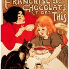 7598.Decoration Poster.Home Room wall art design print.French Chocolate girl.Cat