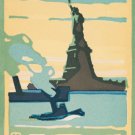 12353.Decoration POSTER.Room interior wall art decor.Statue of Liberty harbor