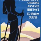 6736.Villars Ski vacation POSTER.Home room Decoration.Wall house art design