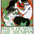 8053.Decoration Poster.Room wall interior design.When hearts are trump.Nouveau