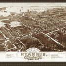 6729.Bird's eye view Hyannis Mass POSTER.Home room Decor.Wall art design