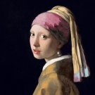 10434.Decoration Poster.Home wall Art decoration.Vermeer Pearl girl.Red