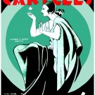 7794.Retro Woman in green holding star in hand.POSTER.House art wall decor