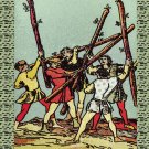 Decoration Poster from Vintage Tarot Card.Five of Club.Mystical wall Decor.11427