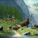 9482.Decoration Poster.Room Wall art.Home decor.Monarchs of the mountain.Deers