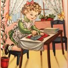 Decoration Poster.Home room art.Interior design.Girl Ironing.Children play.7180
