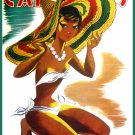 8381.Decoration Poster.Home Room wall design print.Sexy model with Mexican hat
