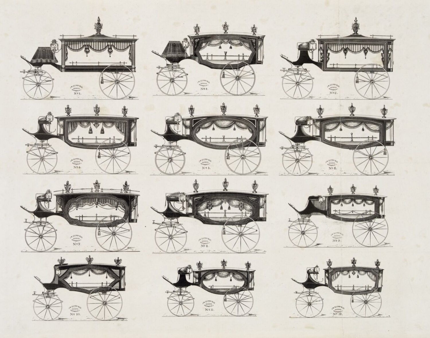 Wall Decor Poster.Room interior art design.Funerary carriages.Funeral home.11584