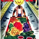 7806.Retro Man with pushing fruit cart.on street.POSTER.art wall decor