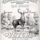 9652.Decoration Poster.Room Wall art.Home decor.Elk.Oyster ad.Baltimore Chicago