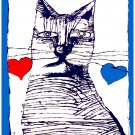 7488.Decoration Poster.Home Room design art.Cat sad by love.Bar club movie decor