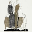 12173.Decoration POSTER.Room interior wall Art Nouveau.Deco Women and pet dog