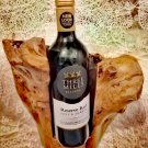 Handmade natural wood art craft carved single bottle wine holder rack stand.