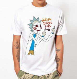Men T-Shirt Rick And Morty Jig Saw Parody