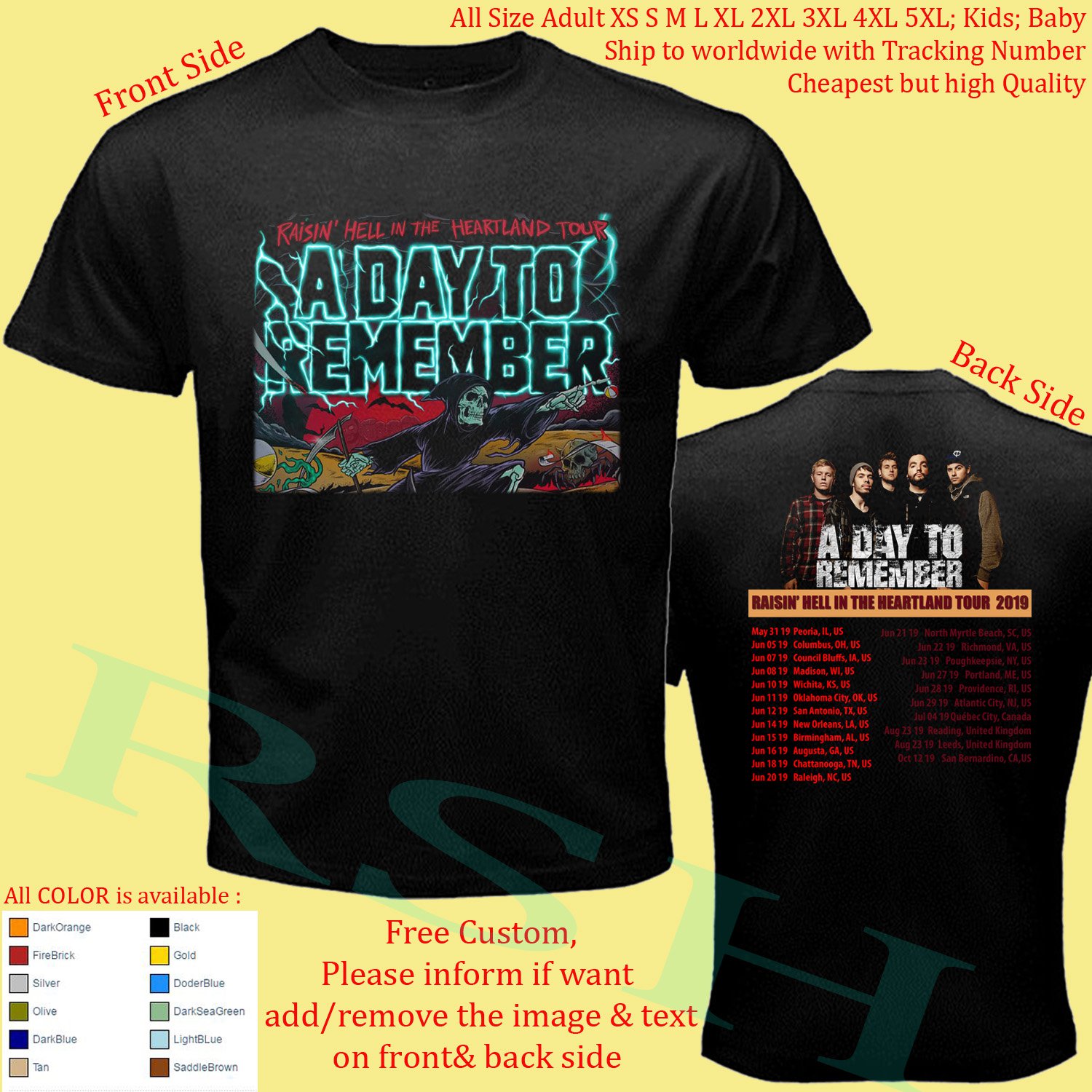 a day to remember tour merch