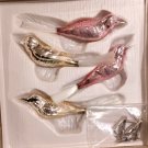 4 Blown Glass Clip On Bird Christmas Tree Ornaments Decoration