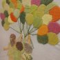 Vintage Custom Framed Bucilla Creative Crewel HOLD TIGHT Children with Balloons